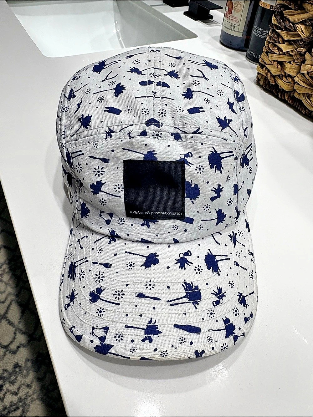 WeSC 5-Panel Camp Cap White & Blue
